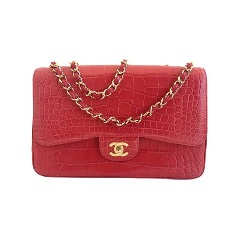 chanel crocodile flap bag|chanel crocodile flap red.